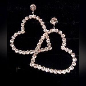 Rhinestone Heart Earrings